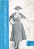 1950s Vintage Woman's Day Sewing Pattern 5057 Uncut Misses Street Dress Sz 34 B