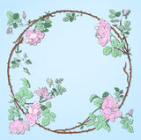 1920s Weldon Embroidery Transfer Uncut 18" Centerpiece 10482 Wreath Roses Thorns