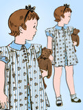 1930s Vintage Anne Adams Sewing Pattern 1761 Toddler Girls Bloomer Dress Size 4 - Vintage4me2