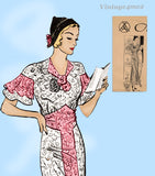 Anne Adams 1776: 1930s Rare Misses Dinner Dress Size 38 B Vintage Sewing Pattern