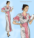 Anne Adams 1776: 1930s Rare Misses Dinner Dress Size 38 B Vintage Sewing Pattern