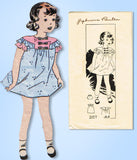 1930s Original Vintage Anne Adams Pattern 2187 Toddler Girls Ruffled Dress Sz 2