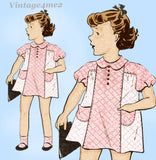 Anne Adams 2652: 1930s Darling Little Girls Dress Size 8 Vintage Sewing Pattern