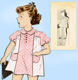 Anne Adams 2652: 1930s Darling Little Girls Dress Size 8 Vintage Sewing Pattern