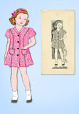 1930s Original Vintage Anne Adams Pattern 4283 Toddler Girls Princess Dress Sz 4
