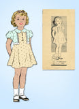 1930s Vintage Anne Adams Sewing Pattern 4301 Toddler Girls Party Dress Size 6