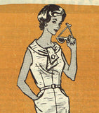 Anne Adams 4504: 1950s Misses Wiggle Sun Dress Sz 35 Bust Vintage Sewing Pattern - Vintage4me2