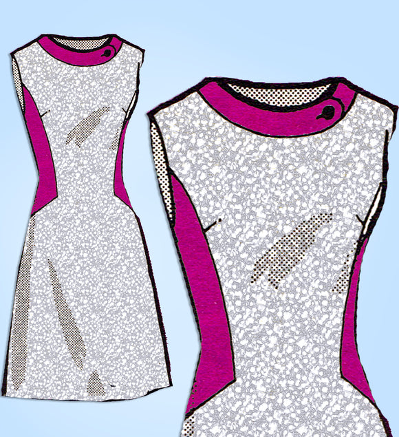 Anne Adams 4521: 1960s Misses Mod Dress Sz 38 Bust Vintage Sewing Pattern - Vintage4me2