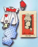 1940s Vintage Anne Adams Sewing Pattern 4524 Toddler Girls Romper & Dress Size 1 - Vintage4me2