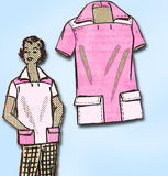 1950s Vintage Anne Adams Sewing Pattern 4532 Uncut Misses Top Peddle Pushers 30B - Vintage4me2