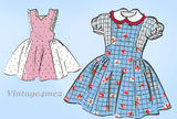 Anne Adams 4546: 1950s Toddler Girls Sun Dress Size 2 Vintage Sewing Pattern
