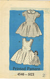 Anne Adams 4546: 1950s Toddler Girls Sun Dress Size 2 Vintage Sewing Pattern
