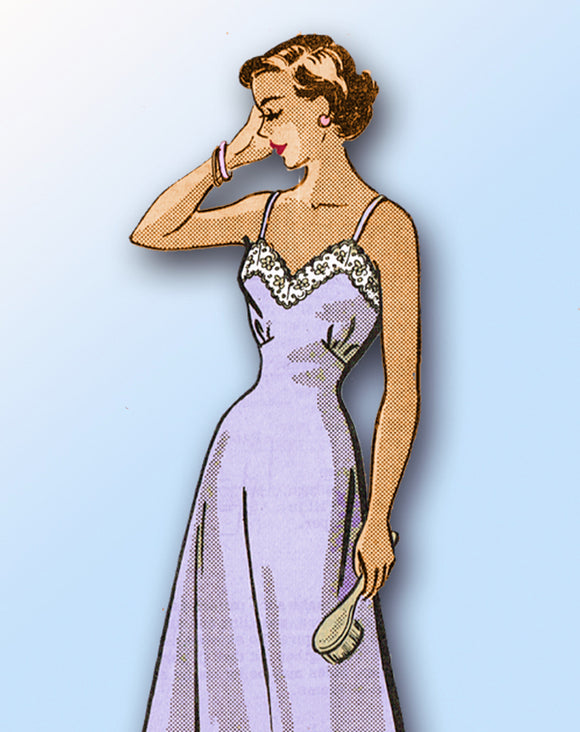 1950s Original Vintage Anne Adams Sewing Pattern 4553 Misses Full Slip Size 34 B