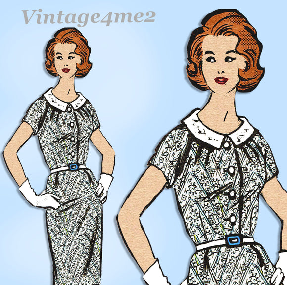 Anne Adams 4573: 1960s Misses Day Dress Sz 36 Bust Vintage Sewing Pattern