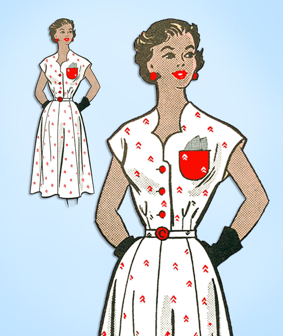 1950s Original Vintage Anne Adams Pattern 4574 Uncut Misses Street Dress Sz 36 B