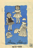 Anne Adams 4576: 1950s Cute 14 Inch Doll Clothes Set Vintage Sewing Pattern