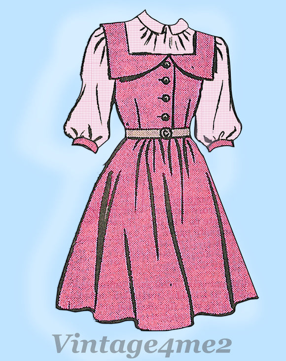 Anne Adams 4577: 1950s LIttle Girls Jumper & Blouse Sz 8 Vintage Sewing Pattern