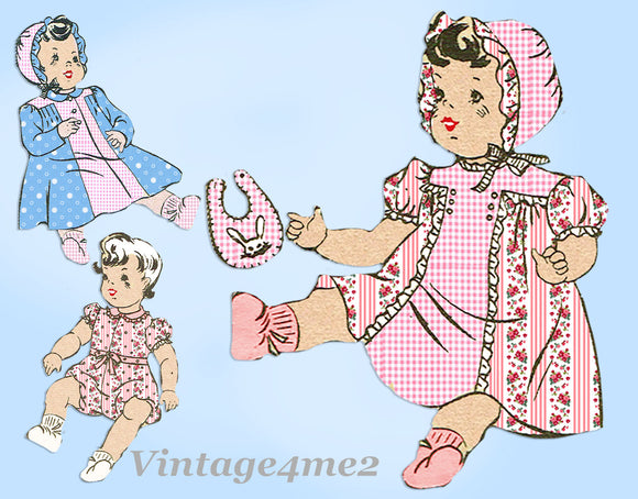 Anne Adams 4580: 1940s Cute 12 Inch Doll Clothes Set Vintage Sewing Pattern