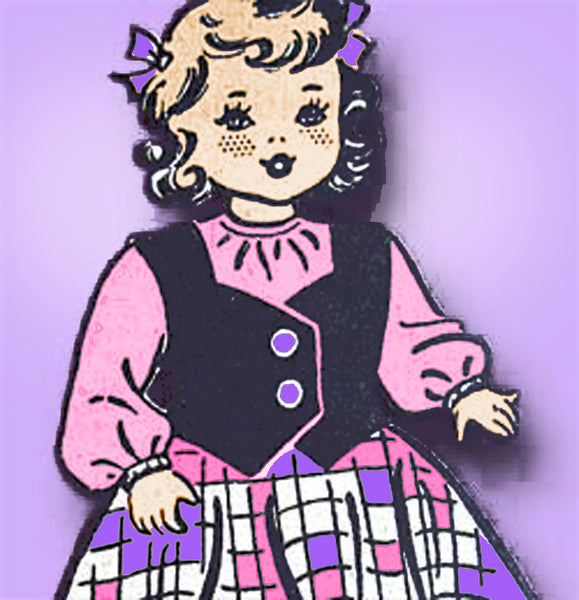 1950s Original Vintage Anne Adams Sewing Pattern 4593 16inch Doll Clothes Set