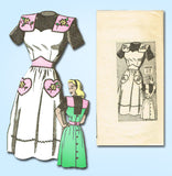 1940s Vintage Anne Adams Sewing Pattern 4608 Misses Embroidered Apron Sz 16 34B - Vintage4me2