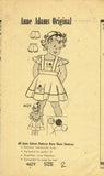 1940s Original Vintage Anne Adams Pattern 4629 Toddler Girls Pinafore Dress Sz 2