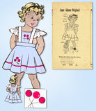 1940s Original Vintage Anne Adams Pattern 4629 Toddler Girls Pinafore Dress Sz 2