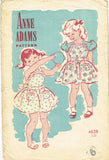 1940s Vintage Anne Adams Sewing Pattern 4638 Toddler Girls Dress & Pinafore Sz 6