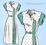 1940s Anne Adams Pattern 4639 Stunning Uncut Misses Step Dress 36 B