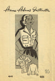 1950s Vintage Anne Adams Sewing Pattern 4643 Misses Sleeveless Blouse Sz 34 Bust