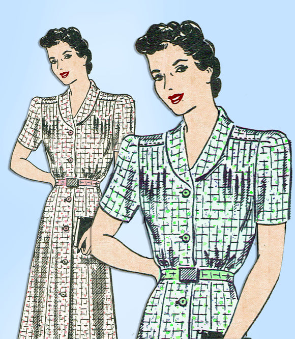 Anne Adams 4650: Vintage Sewing Pattern Plus Size WWII Dress Sz 42 Bust vintage4me2