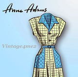 1940s Vintage Anne Adams Sewing Pattern 4653 Misses Shirtwaist Dress Size 16