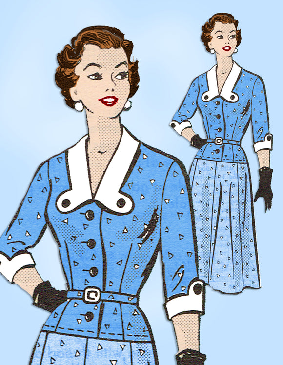 1950s Vintage Anne Adams Sewing Pattern 4655 Uncut Plus Size Women's Dress 40B - Vintage4me2