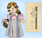 Anne Adams 4658: 1930s Toddler Girls Jumper Dress Size 6 Vintage Sewing Pattern