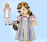 Anne Adams 4658: 1930s Toddler Girls Jumper Dress Size 6 Vintage Sewing Pattern