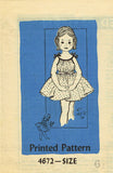1950s Vintage Toddler Girls Sun Dress VTG Anne Adams Sewing Pattern 4672 Size 6