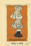 Anne Adams 4720: 1950s Cute Toddler Girls Dress Size 4 Vintage Sewing Pattern