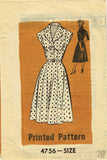 1950s Vintage Anne Adams Sewing Pattern 4756 Misses Plus Size Dress 40 B