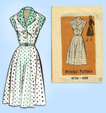 1950s Vintage Anne Adams Sewing Pattern 4756 Misses Plus Size Dress 40 B