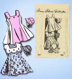 1940s Original Vintage Anne Adams Pattern 4762 Toddler Girls Dress & Bonnet Sz 2