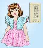 1940s Vintage Anne Adams Sewing Pattern 4775 Toddler Girls Scalloped Dress Size 4