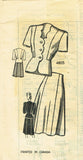 1940s Vintage Anne Adams Sewing Pattern 4805 Misses WWII Scalloped Suit Sz 16 - Vintage4me2