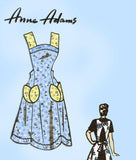 1940s Vintage Anne Adams Sewing Pattern 4807 Misses Farm Kitchen Apron Sz 40-44 B