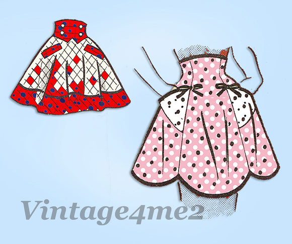 1950s Vintage Anne Adams Sewing Pattern 4859 Misses Cocktail Apron Set Sz Medium - Vintage4me2