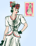 1940s Vintage Anne Adams Sewing Pattern 4861 Misses Peplum Suit Size 36 Bust