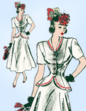 1940s Vintage Anne Adams Sewing Pattern 4861 Misses Peplum Suit Size 36 Bust