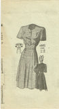 1940s Vintage Anne Adams Sewing Pattern 4882 Cute Misses WWII Dress Size 16 34B - Vintage4me2