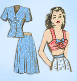 Anne Adams 4886: 1950s Misses Suit w Bra Top Sz 38 Bust Vintage Sewing Pattern