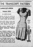 Anne Adams 4930: 1940s Misses Farm Kitchen Apron Size SM Vintage Sewing Pattern