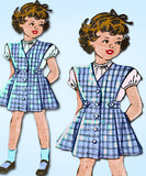 1940s Vintage Anne Adams Sewing Pattern 4949 Toddler Girls Jumper Dress Size 2 - Vintage4me2