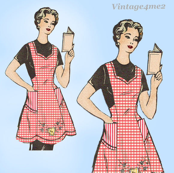 1950s Vintage Anne Adams Sewing Pattern 4950 Uncut Misses Apron Sz 44-46 B